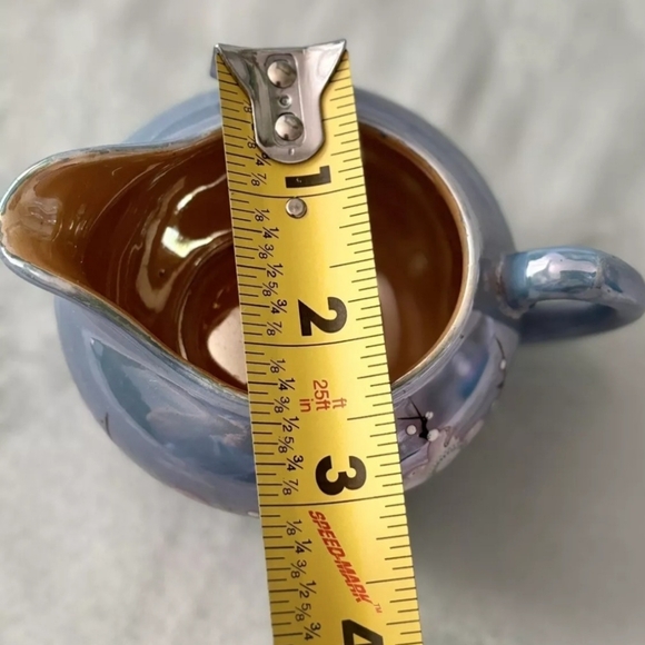 Vintage Handpainted Blue Pearl Cherry Blossom Creamer - Picture 7 of 8